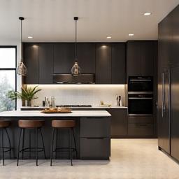 3D rendering of a proposed kitchen design